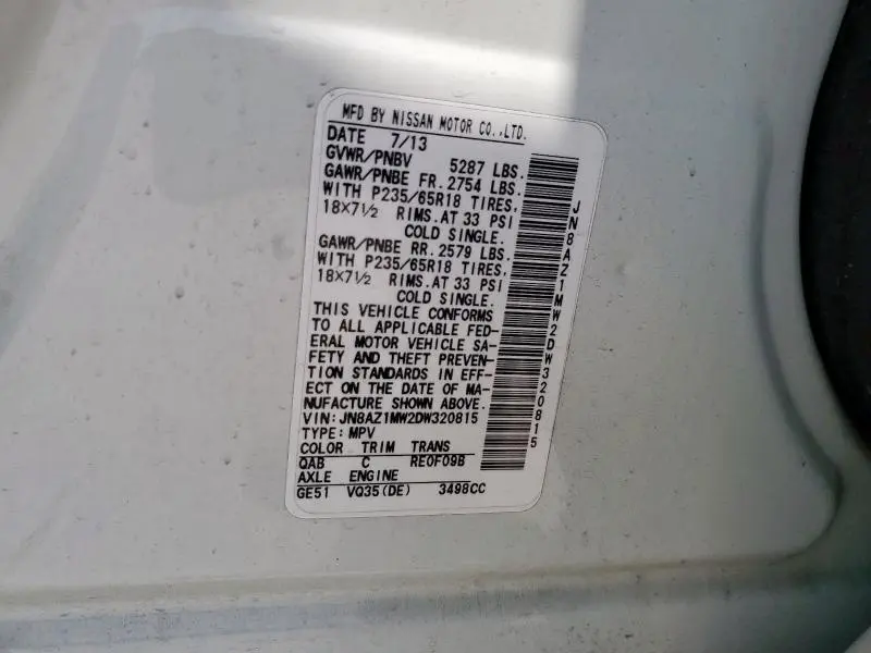 2013 NISSAN MURANO S  