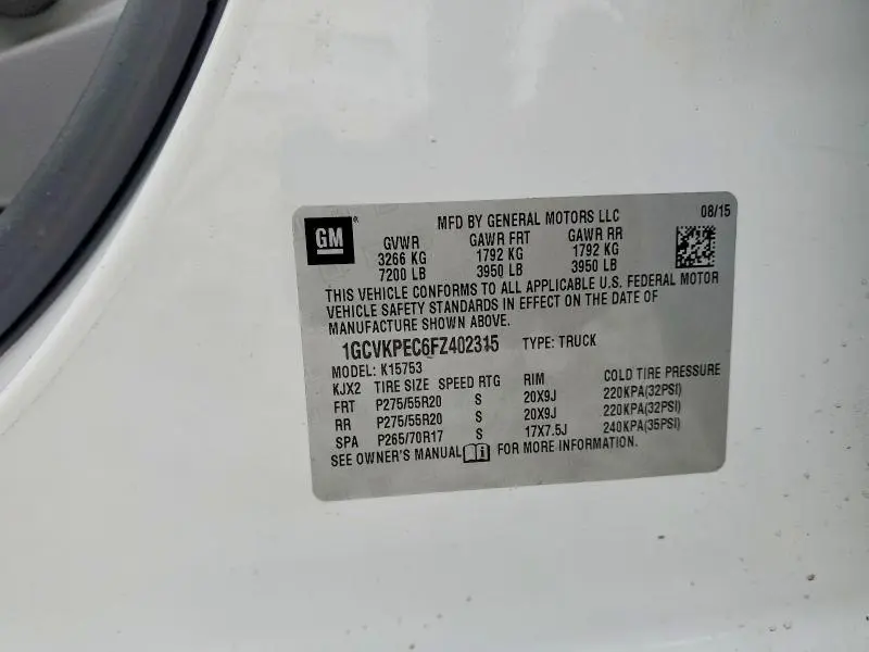 2015 CHEVROLET SILVERADO K1500  