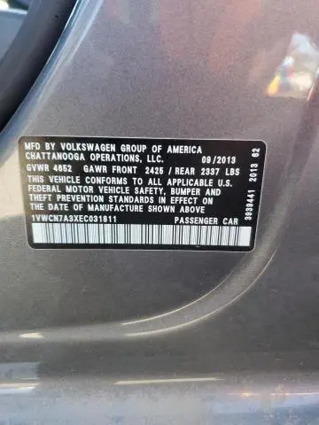 2014 VOLKSWAGEN PASSAT SEL