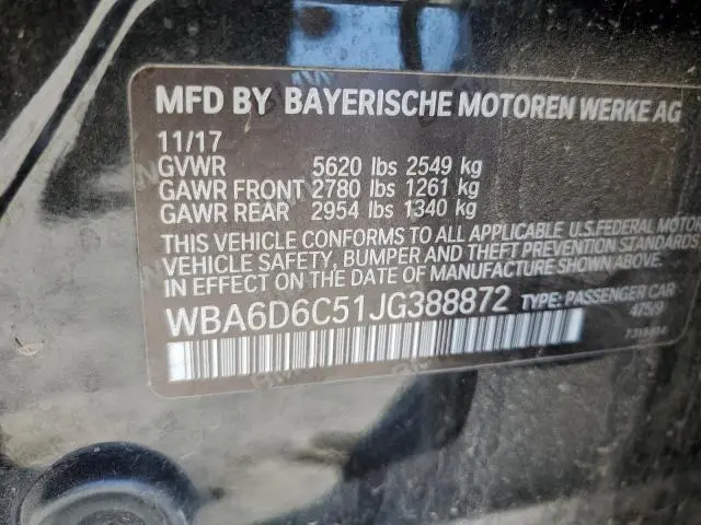 2018 BMW 650 XI GRAN COUPE  