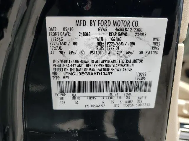 2010 FORD ESCAPE LIMITED  