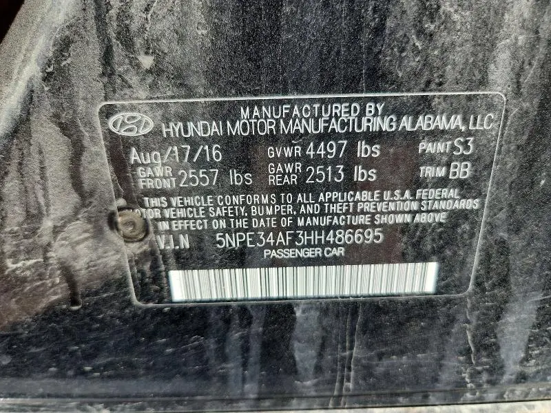 2017 HYUNDAI SONATA SPORT  