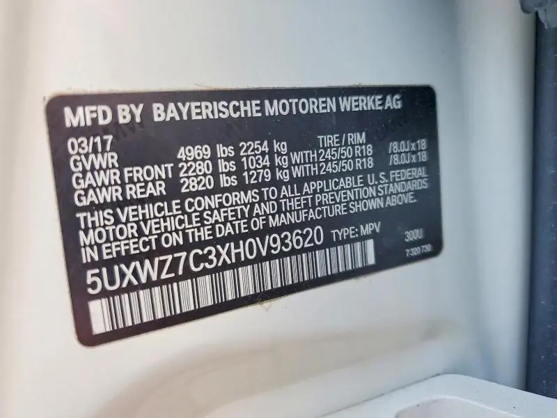 2017 BMW X3 SDRIVE28I  
