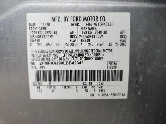 2020 FORD EDGE SEL  