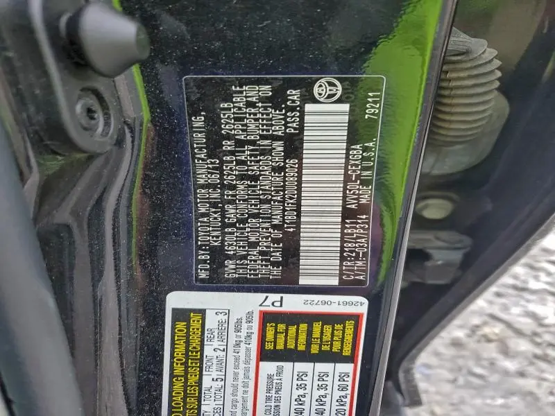 2013 TOYOTA CAMRY HYBRID  