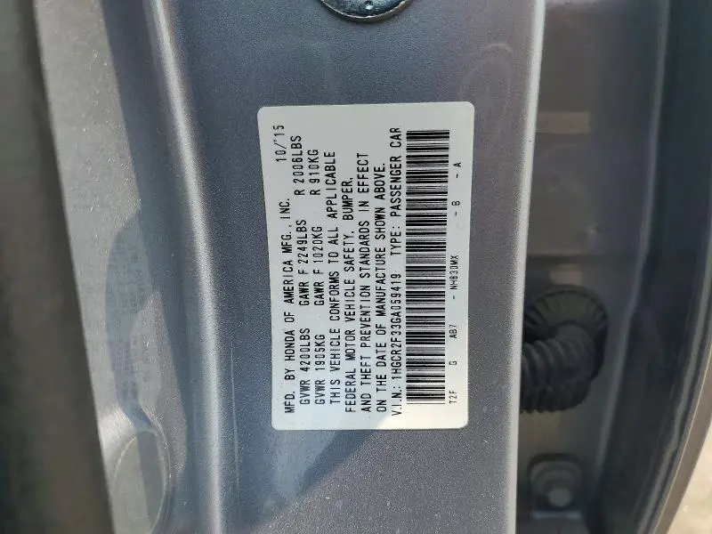 2016 HONDA ACCORD   