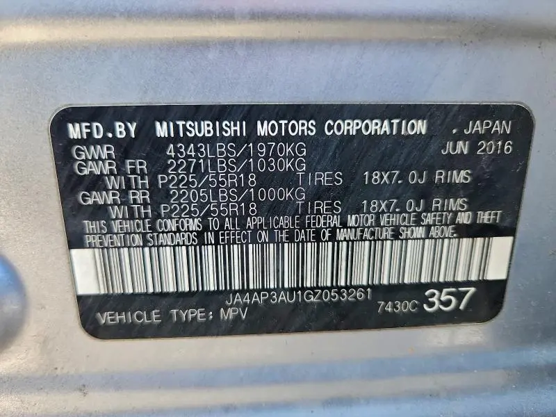 2016 MITSUBISHI OUTLANDER SPORT ES  