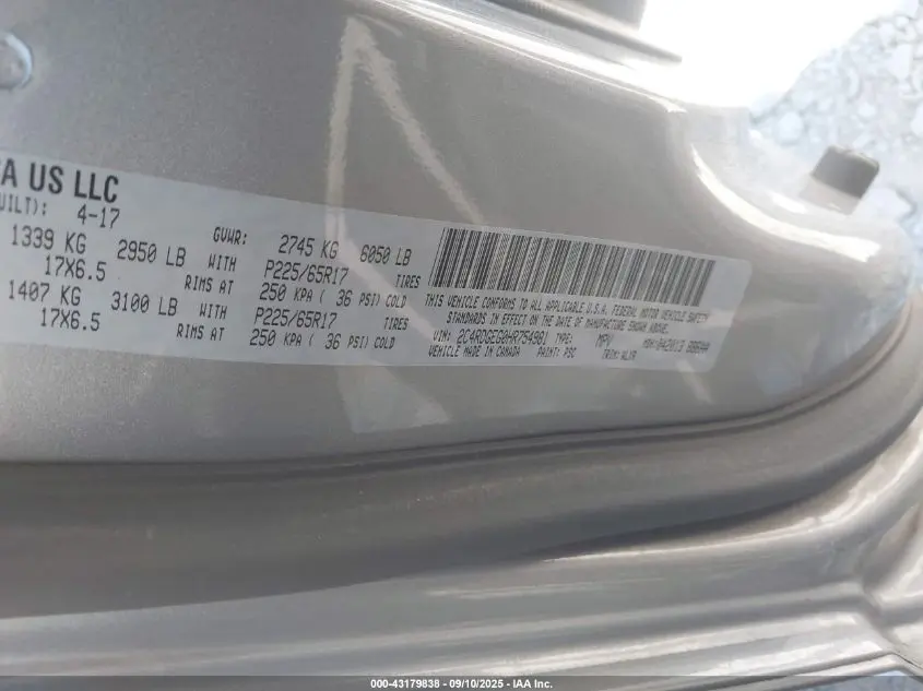 2017 DODGE GRAND CARAVAN GT