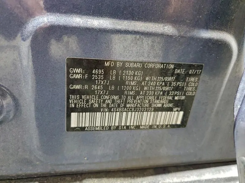 2018 SUBARU OUTBACK 2.5I PREMIUM  