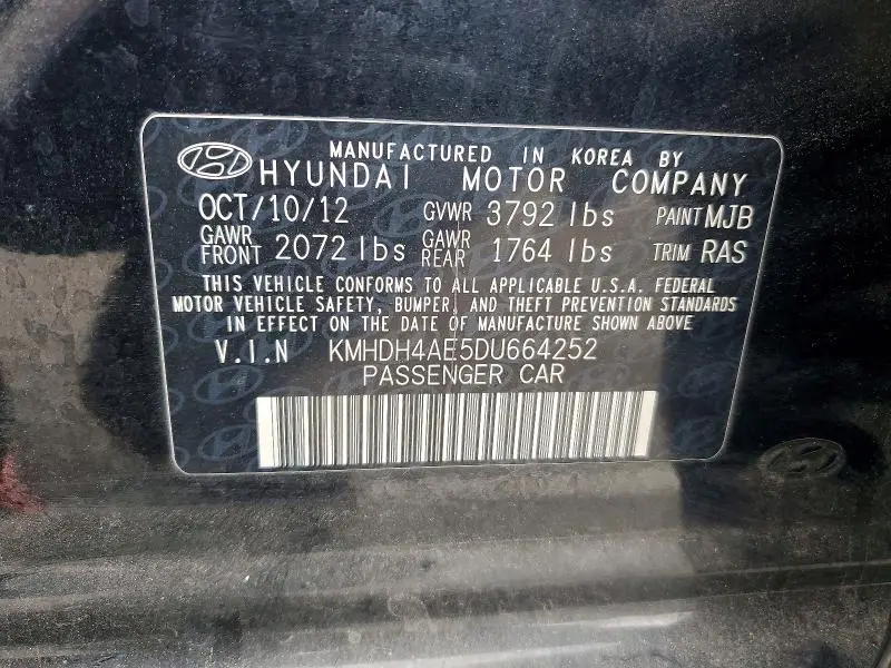 2013 HYUNDAI ELANTRA GLS  