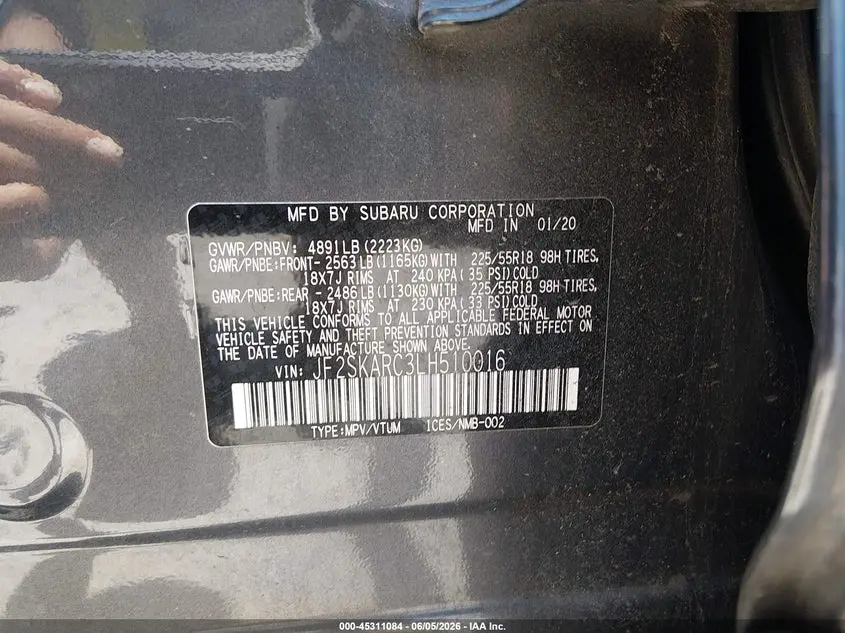 2020 SUBARU FORESTER SPORT