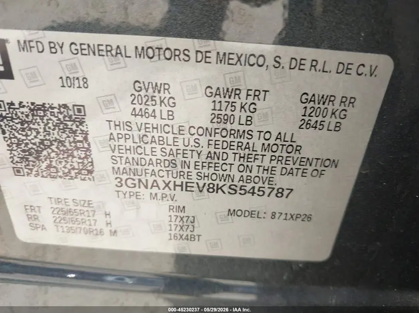2019 CHEVROLET EQUINOX LS