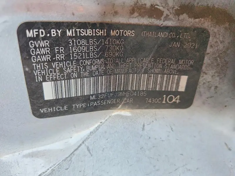 2021 MITSUBISHI MIRAGE G4 ES  