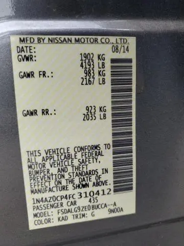 2015 NISSAN LEAF S  
