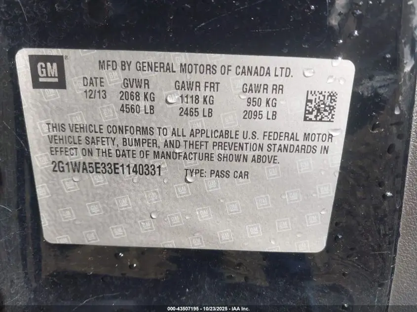 2014 CHEVROLET IMPALA LIMITED LS