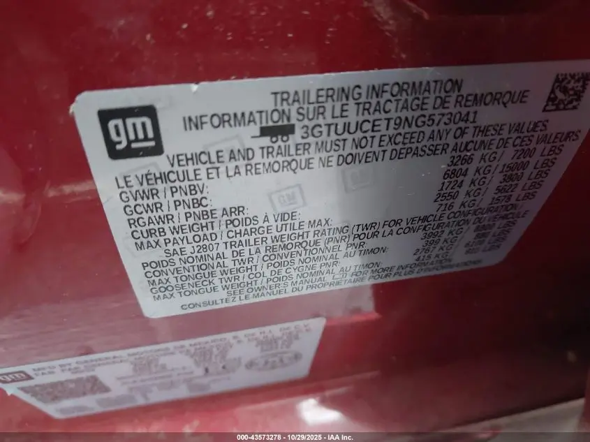 2022 GMC SIERRA 1500 4WD  SHORT BOX ELEVATION WITH 3SB/4WD  STANDARD BOX ELEVATION