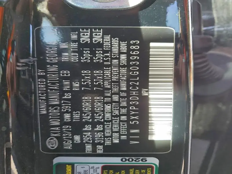 2020 KIA TELLURIDE EX  