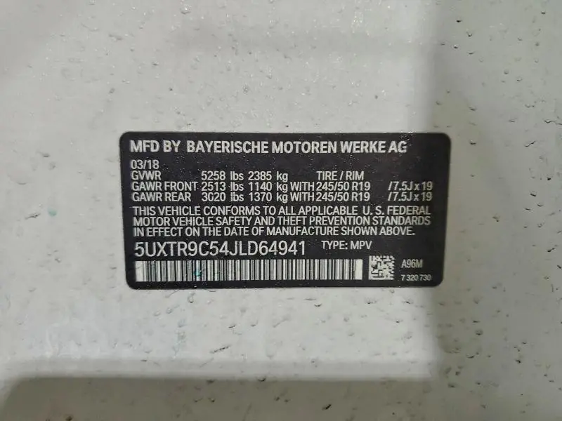 2018 BMW X3 XDRIVE30I  