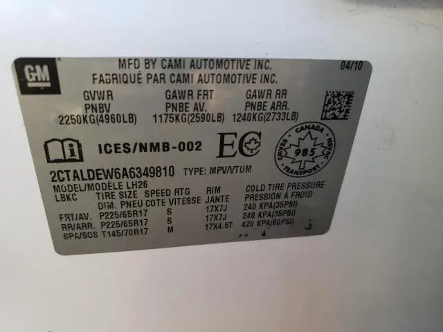 2010 GMC TERRAIN SLE