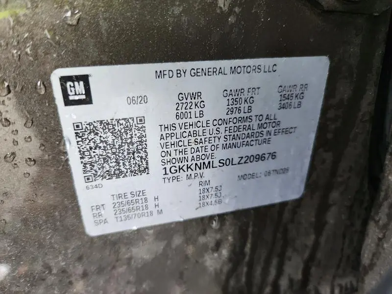 2020 GMC ACADIA SLT  