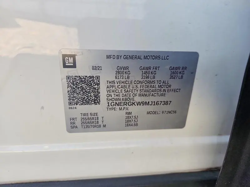 2021 CHEVROLET TRAVERSE LT  