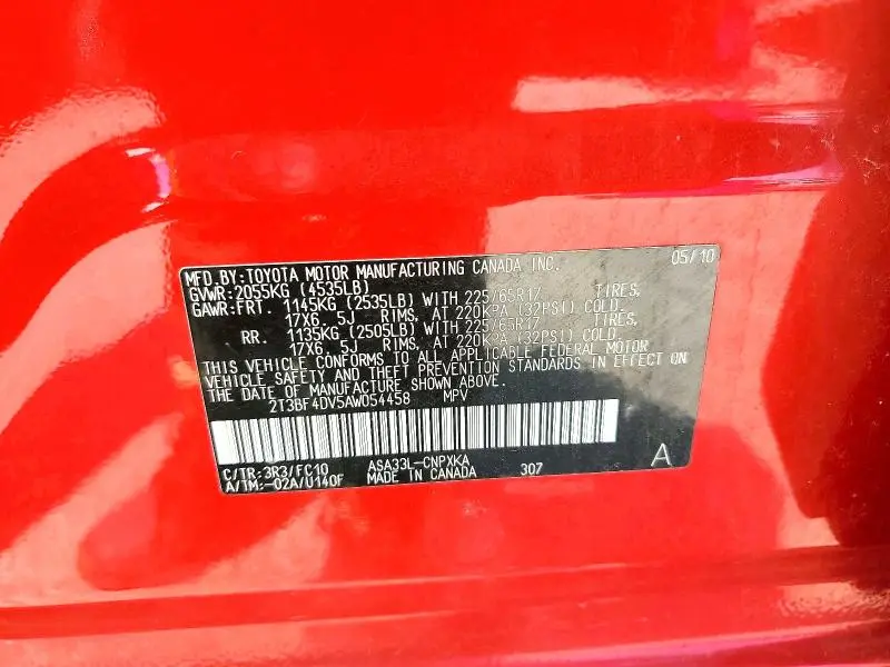 2010 TOYOTA RAV4 BASE  