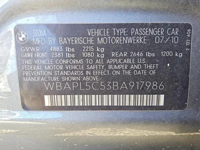 2011 BMW 335 XI  