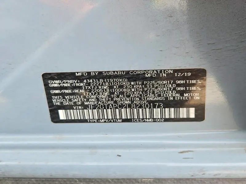 2020 SUBARU CROSSTREK PREMIUM  