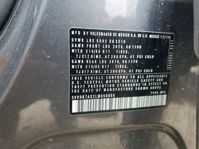 2020 VOLKSWAGEN TIGUAN S  