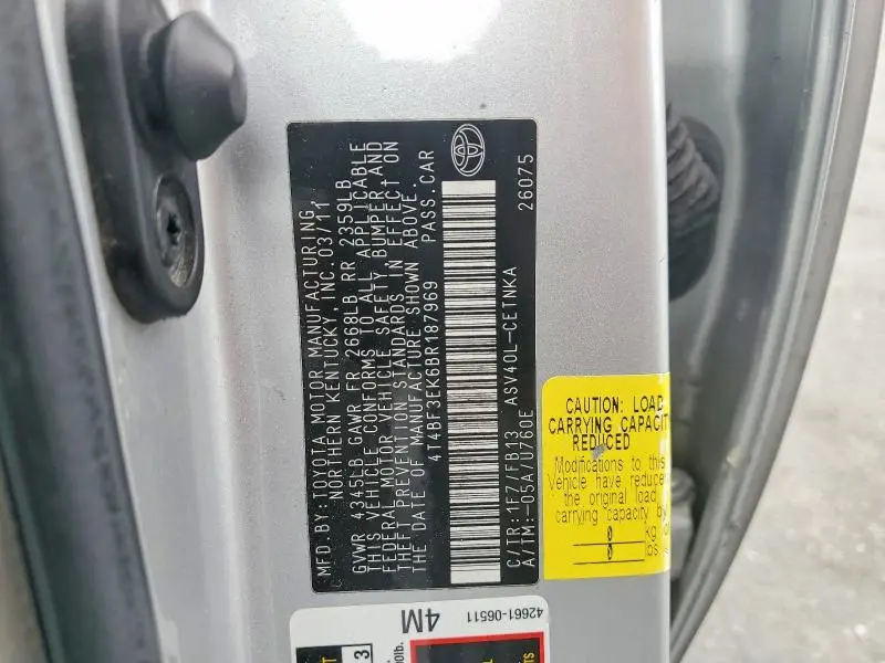 2011 TOYOTA CAMRY LE  