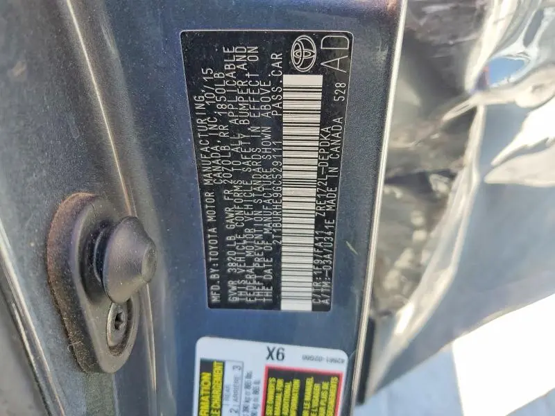 2016 TOYOTA COROLLA L  