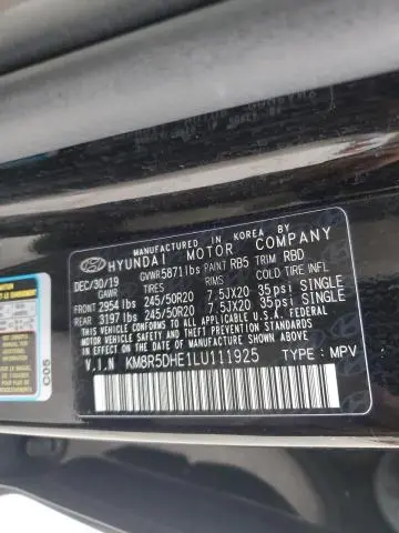 2020 HYUNDAI PALISADE LIMITED  