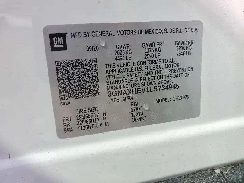 2020 CHEVROLET EQUINOX LS  