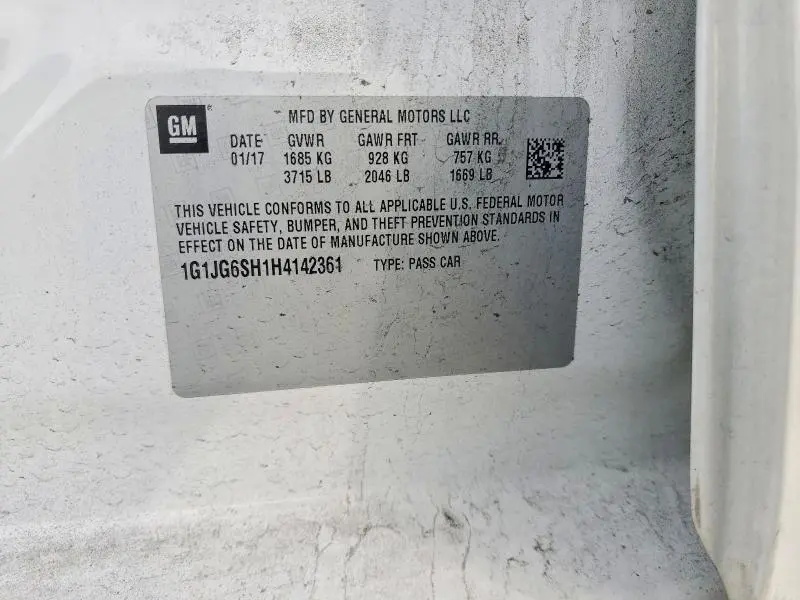 2017 CHEVROLET SONIC   