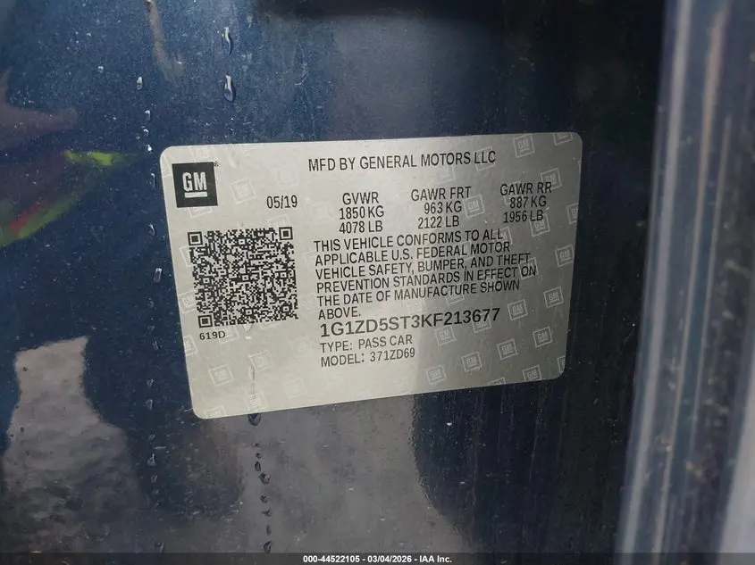 2019 CHEVROLET MALIBU LT