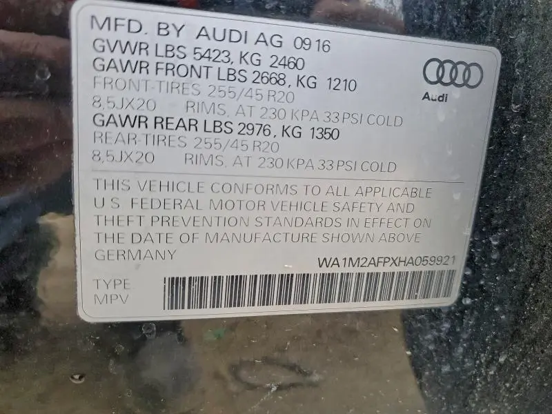 2017 AUDI Q5 PREMIUM PLUS  