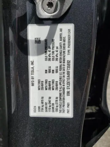 2024 TESLA MODEL 3   