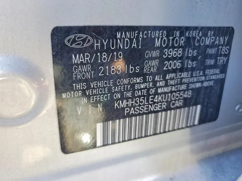 2019 HYUNDAI ELANTRA GT   