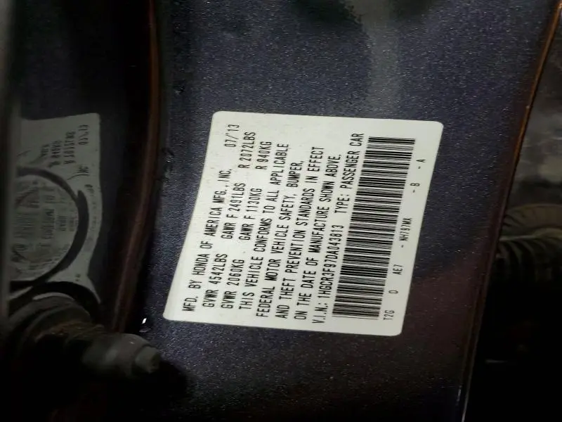 2013 HONDA ACCORD TOURING  