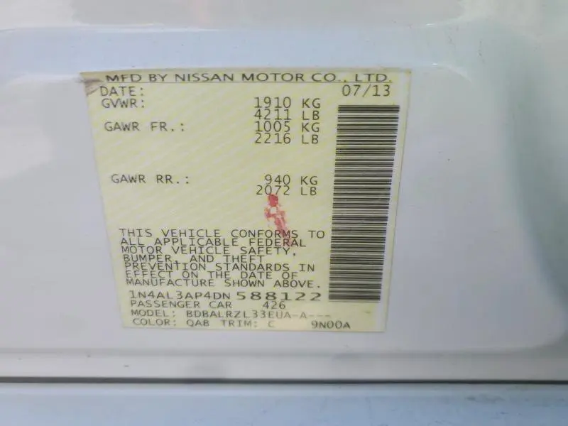 2013 NISSAN ALTIMA 2.5  