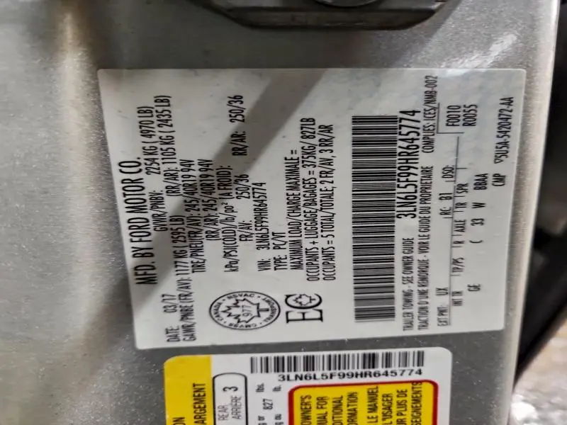 2017 LINCOLN MKZ RESERVE  