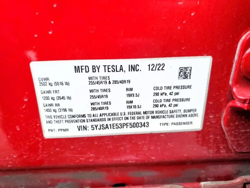 2023 TESLA MODEL S   