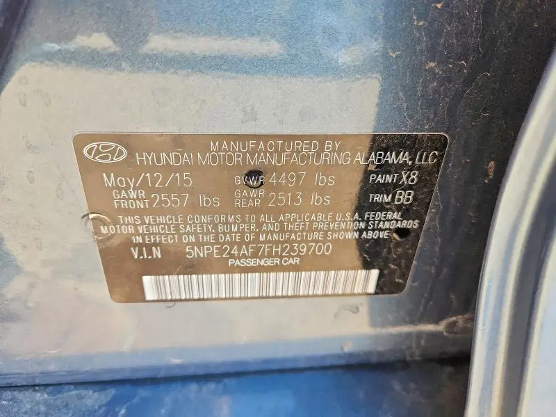 2015 HYUNDAI SONATA SE  