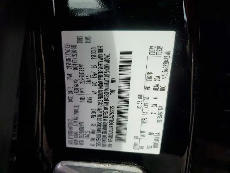 2016 FORD ESCAPE TITANIUM  