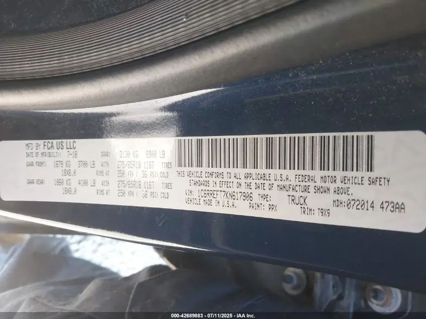 2019 RAM 1500 BIG HORN/LONE STAR  4X2 5'7 BOX