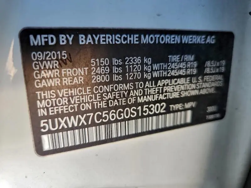 2016 BMW X3 XDRIVE35I  