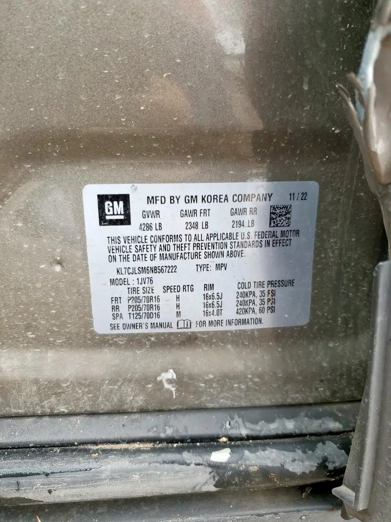 2022 CHEVROLET TRAX 1LT  