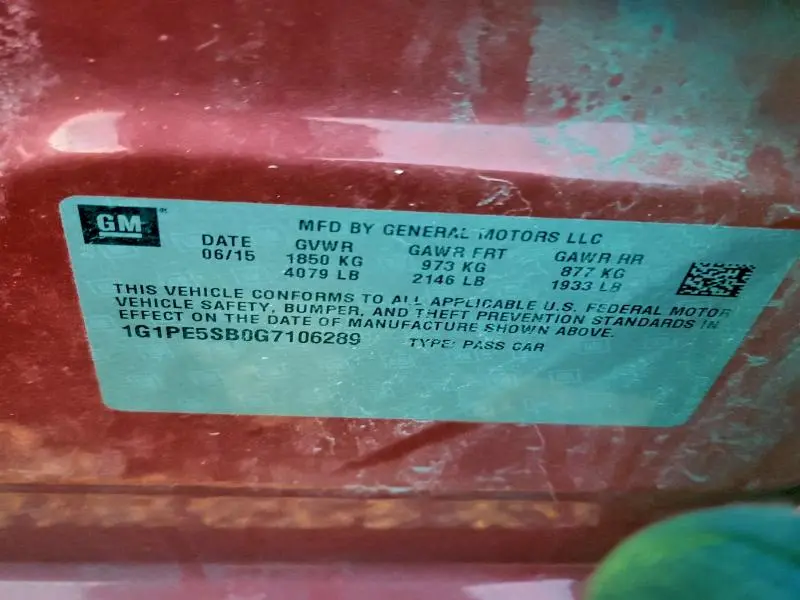 2016 CHEVROLET CRUZE LIMITED LT  