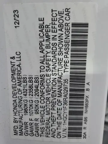 2024 HONDA ACCORD EX  