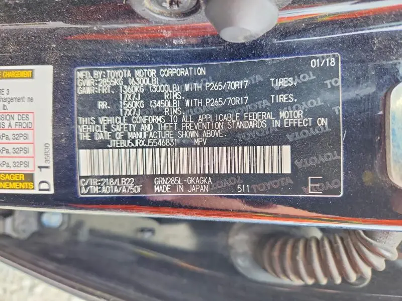 2018 TOYOTA 4RUNNER SR5 PREMIUM  